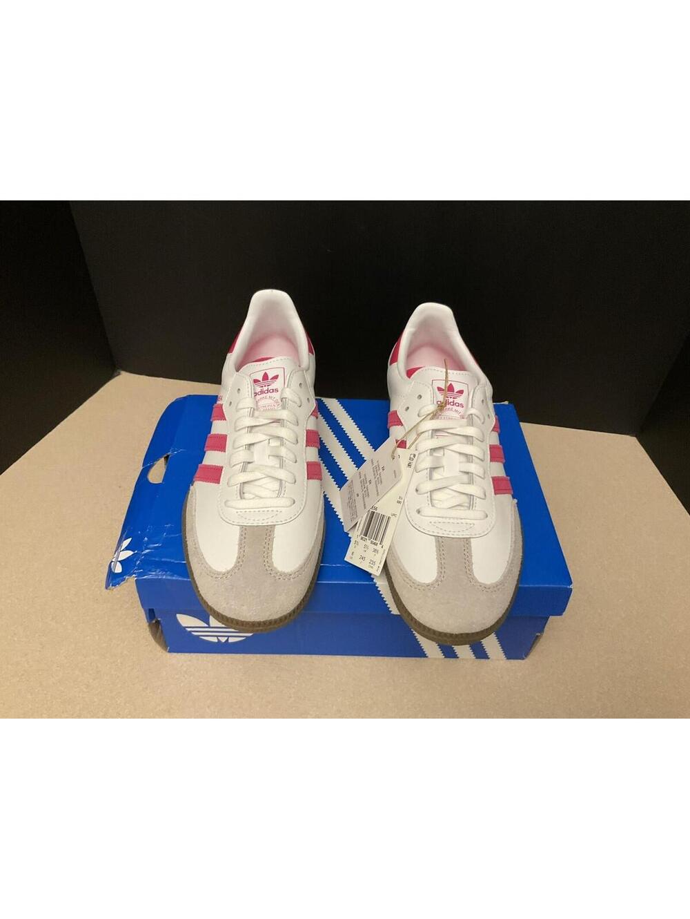 New! Adidas Originals Samba OG White/Pink Shoes. Youth’s 6. Women’s 7. Nice!! - Picture 4 of 11